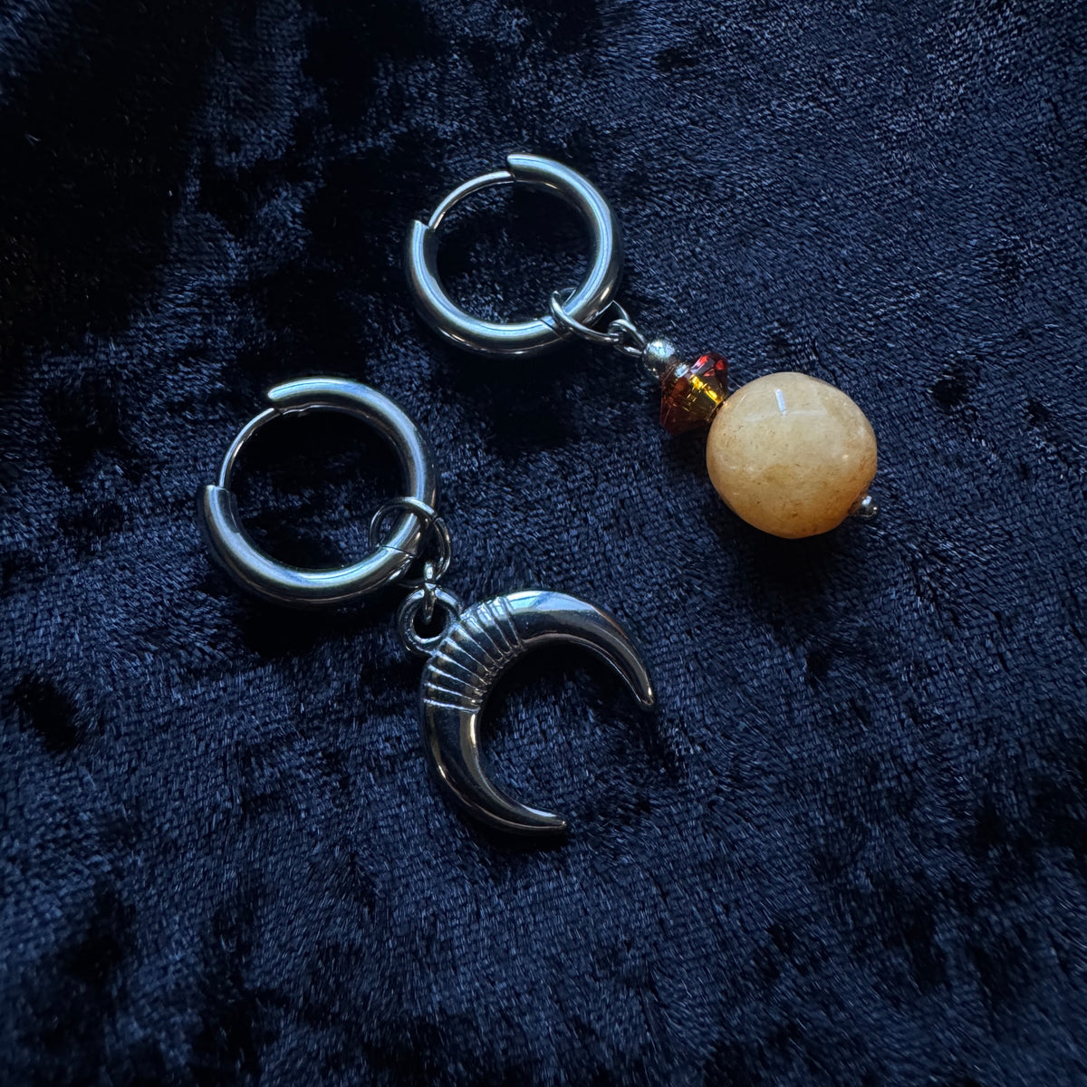 Boucles d’oreilles magiques : Aubépine (Calcite jaune de France)