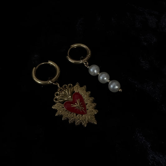 Earrings - Ex voto (red) 