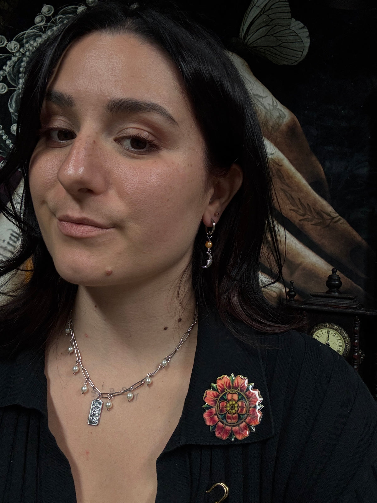 Boucles d’oreilles magiques :     Nébuleuse (perles oranges vintage du Japon)