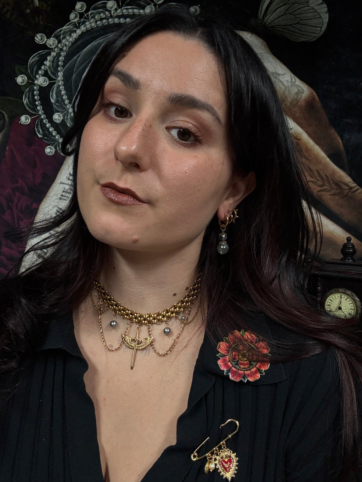 Boucles d’oreilles magiques : Le Reliquaire d’Écosse Médaillon (cœur sacré et labradorites écossaises)