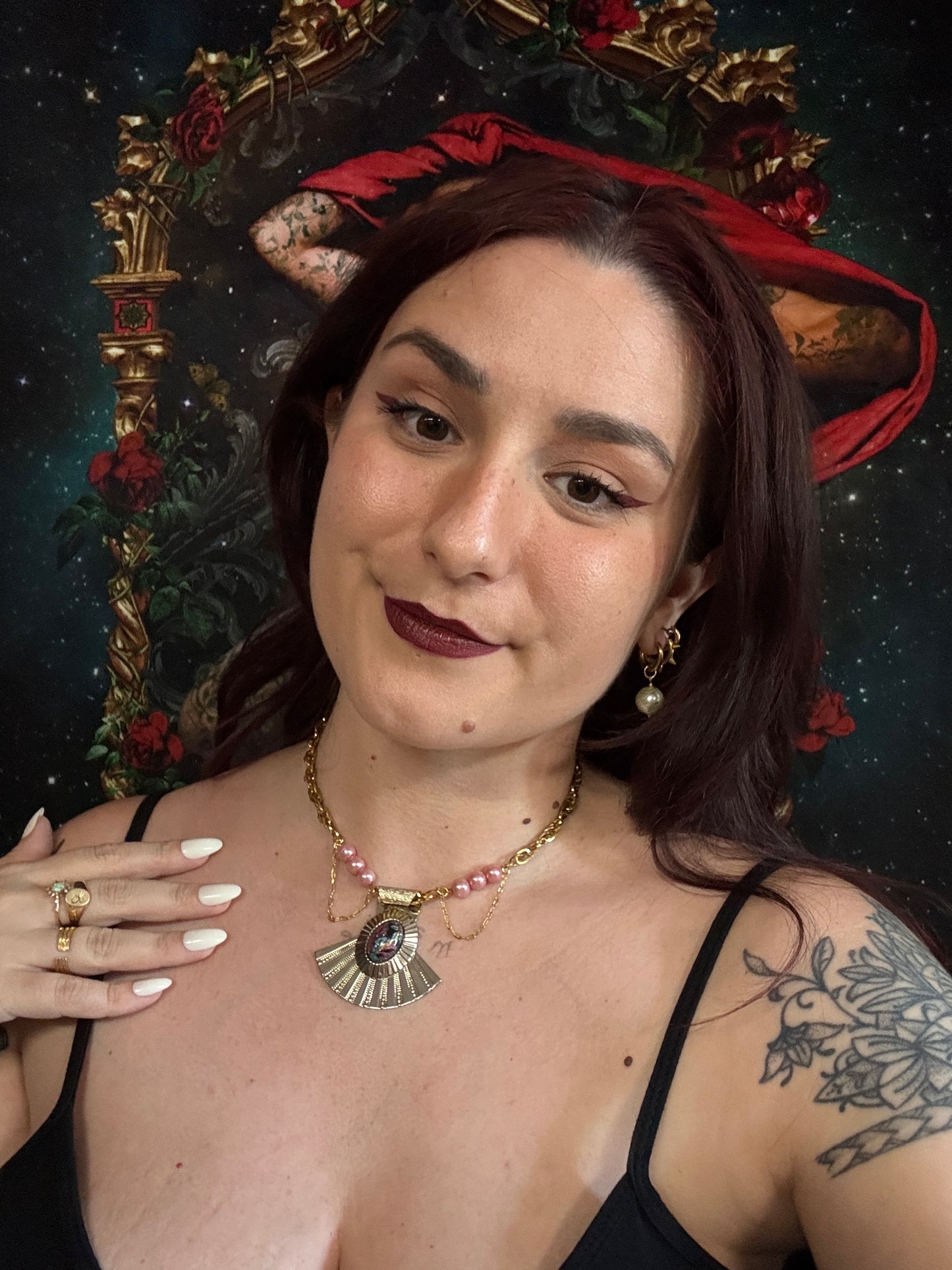 Collier unique broche et perles du Japon