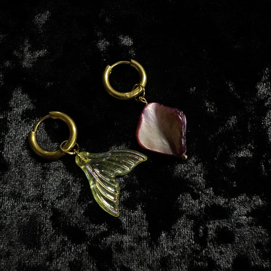 Magical and upcycled earrings: Oceanic spell 