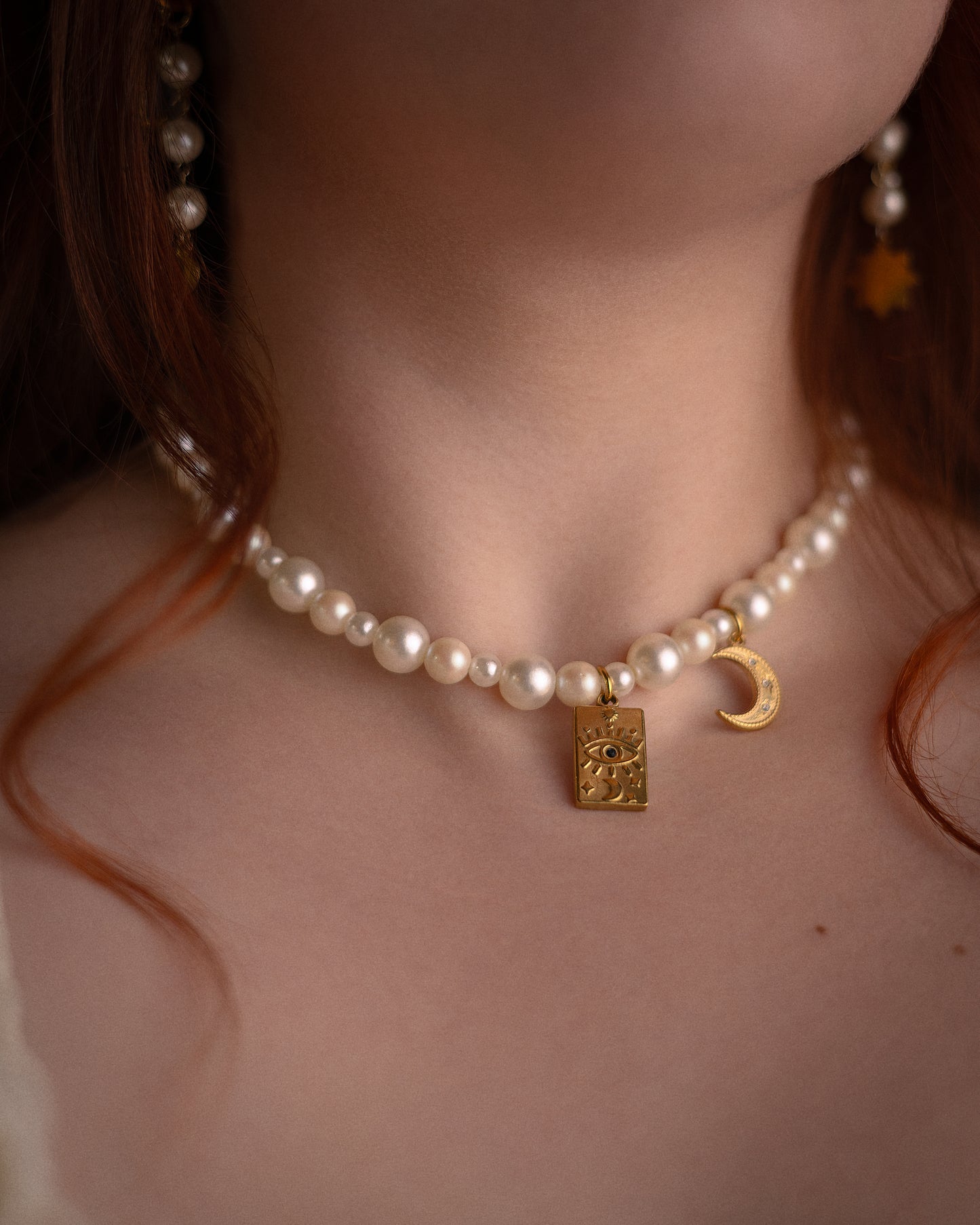 Angelique Necklace (gold version, Japanese pearls) - Signature Collection Atelier Saturne
