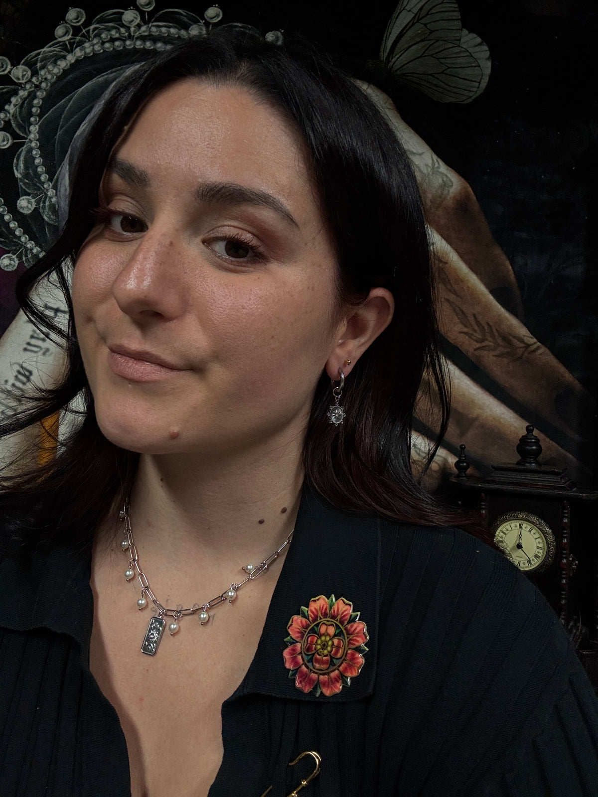 Boucles d’oreilles magiques : Mandragore (perle orange vintage du japon)