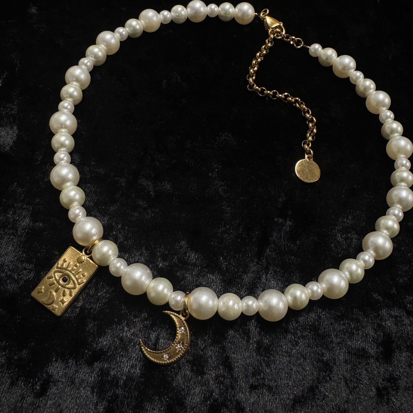 Collier Angélique (version dorée, perles du Japon)  - Collection Signature Atelier Saturne