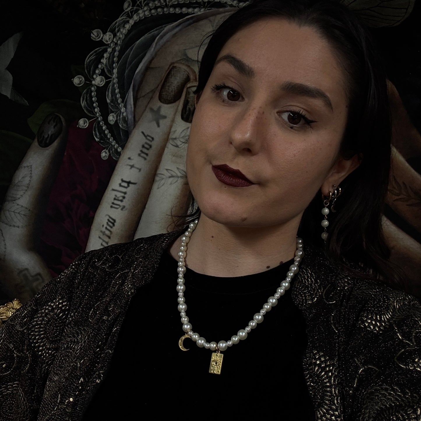 Collier Angélique (version dorée, perles du Japon)  - Collection Signature Atelier Saturne