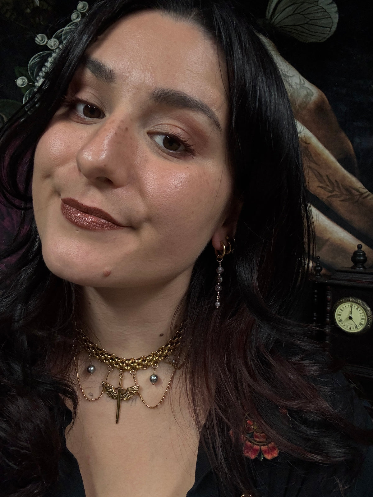 Boucles d’oreilles magiques : La Porte des cathédrales (rubis et lépidolite écossaises)