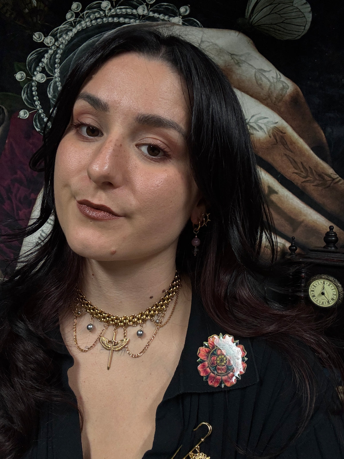 Boucles d’oreilles magiques : Le Sortilège des Brumes (Nœud des sorcière , lépidolite et quartz fumé)