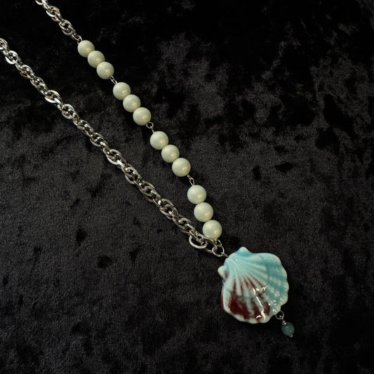 Collier Néreides argenté (Bleu clair) - Collection Signature Atelier Saturne