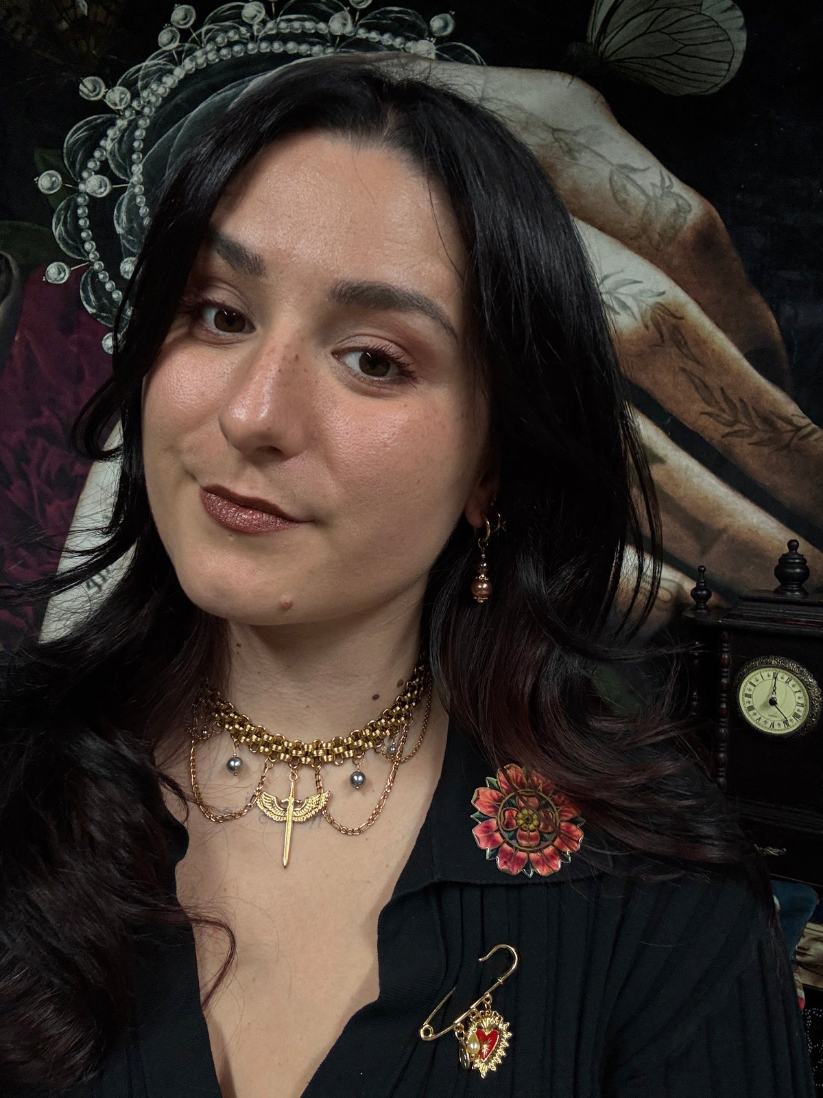 Boucles d’oreilles magiques : Le Champignon d’Automne (perles vintage japonaises)