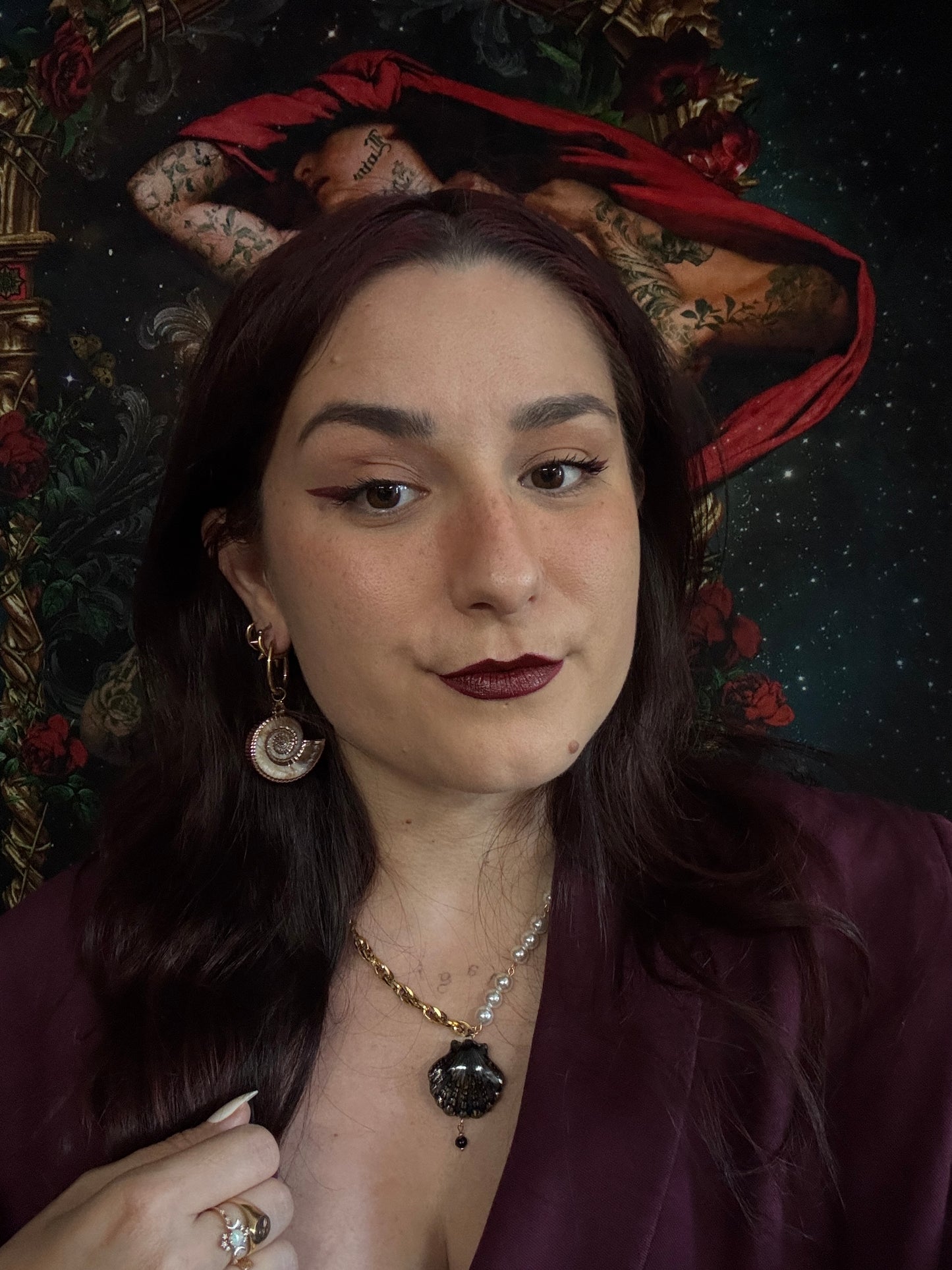 Boucles d’oreilles magiques et upcyclées : Aquilune (nacre et perle de Tahiti)