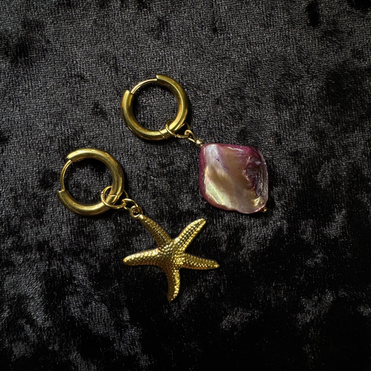 Boucles d’oreilles magiques et upcyclées : Étoile magique (en nacre)