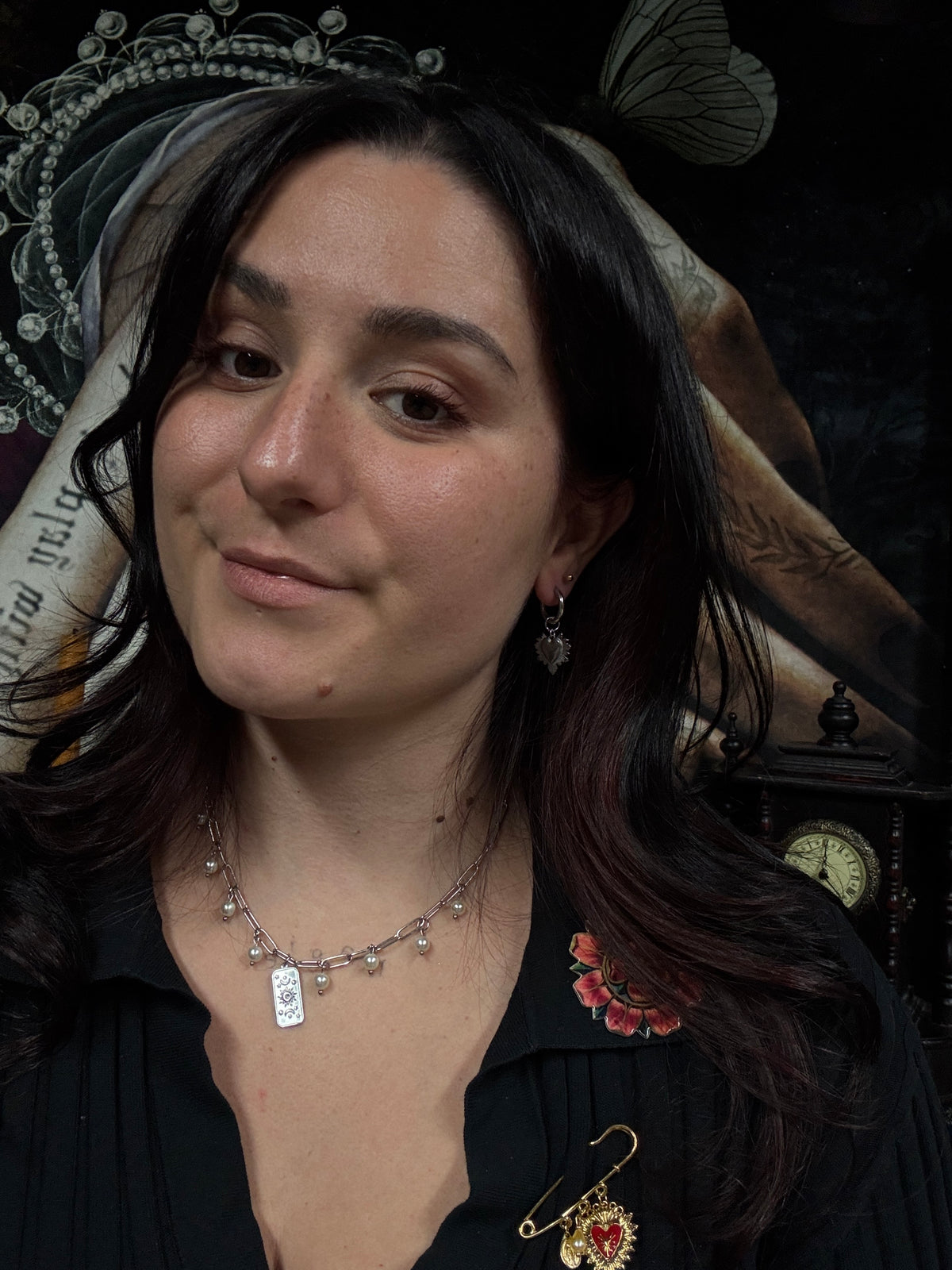 Boucles d’oreilles magiques : Nocturne (perle bleue nuit vintage  du Japon)