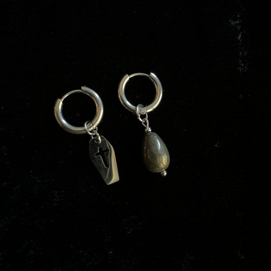 Boucles d'oreilles - Brume (pyrite)