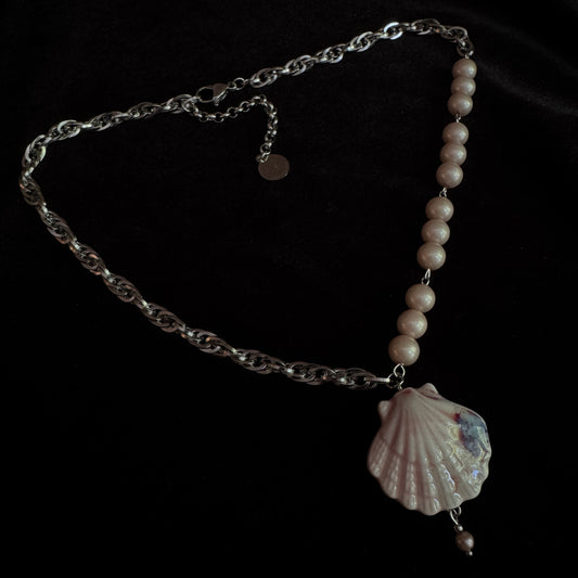 Collier Néreides argenté (rose) - Collection Signature Atelier Saturne