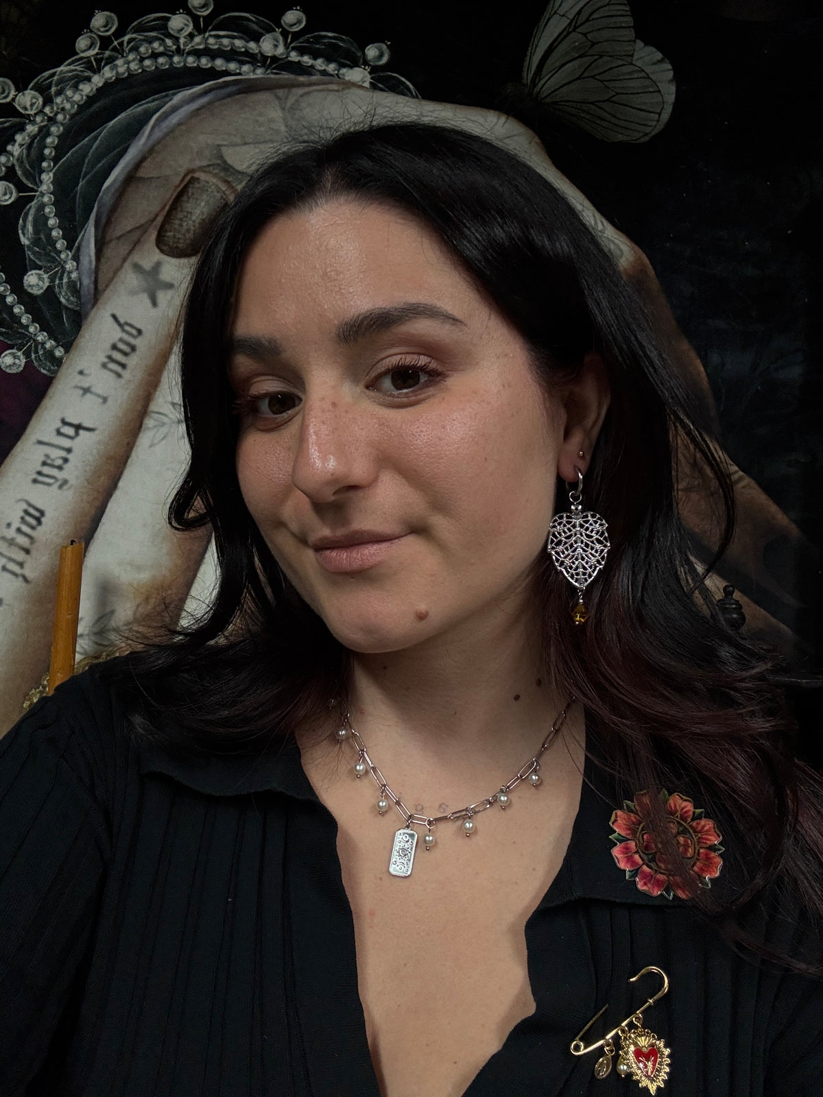 Boucles d’oreilles magiques :     Envoûtement automnal (perles oranges du Japon)