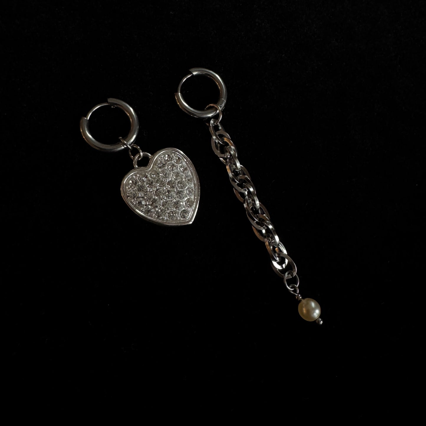 Magical and upcycled earrings - Jeanne (gold and silver) 