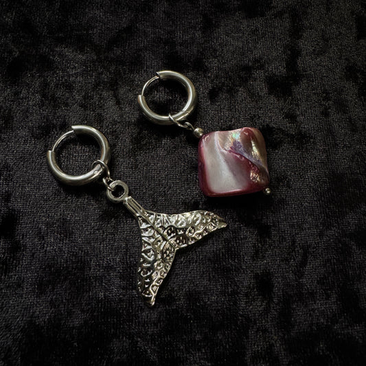 Boucles d’oreilles magiques et upcyclées : Thaléa (en nacre)