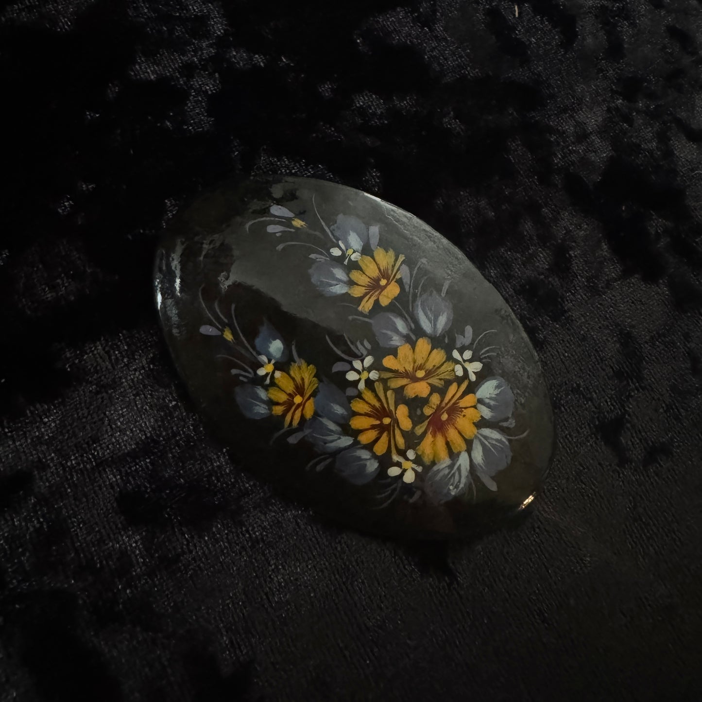 Broche vintage - jardin de nuit