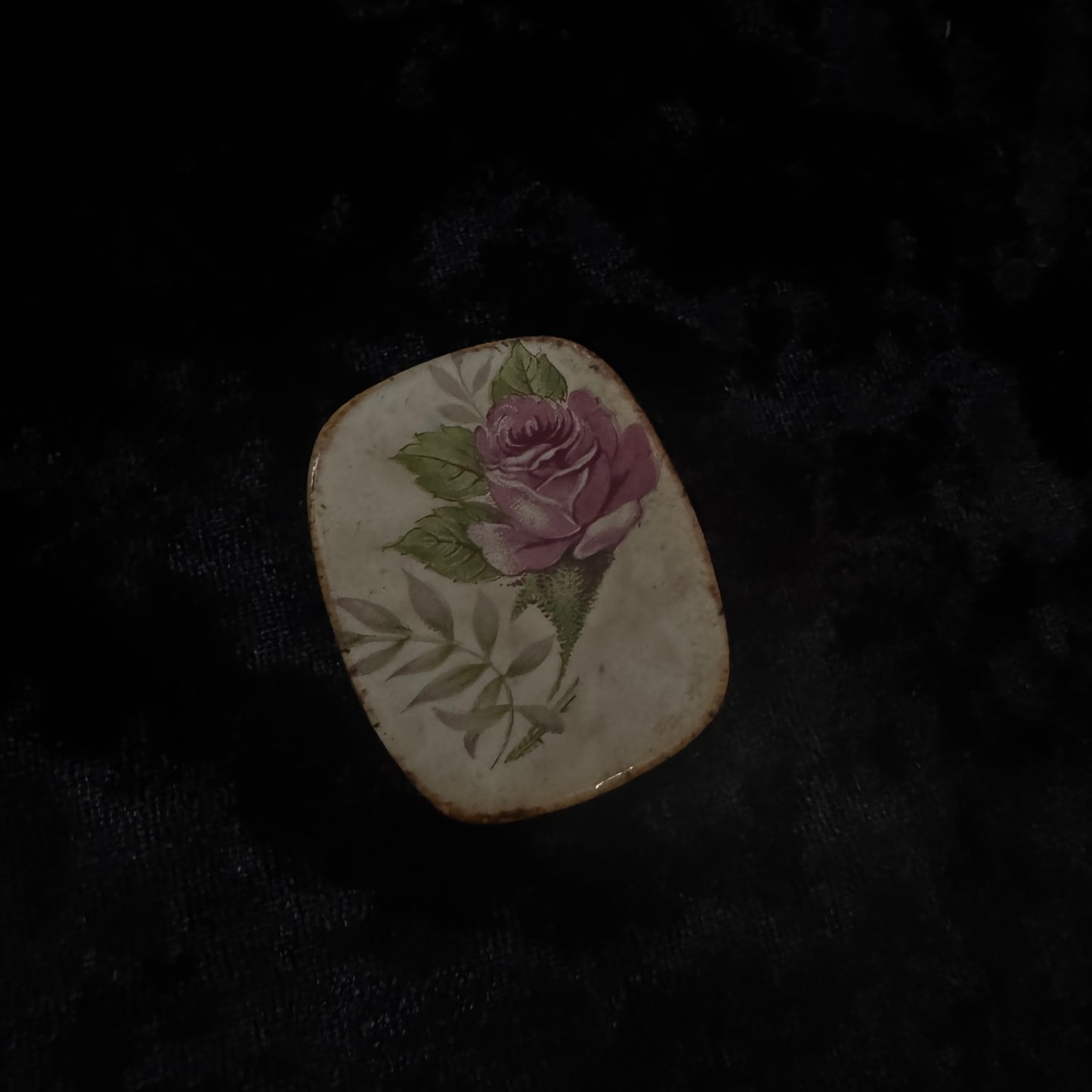 Broche vintage - jardin fleuri